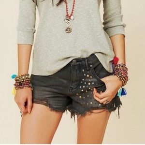 Free People Studded Jean Shorts